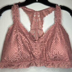Maurices Pink Lace Bralette with Racerback